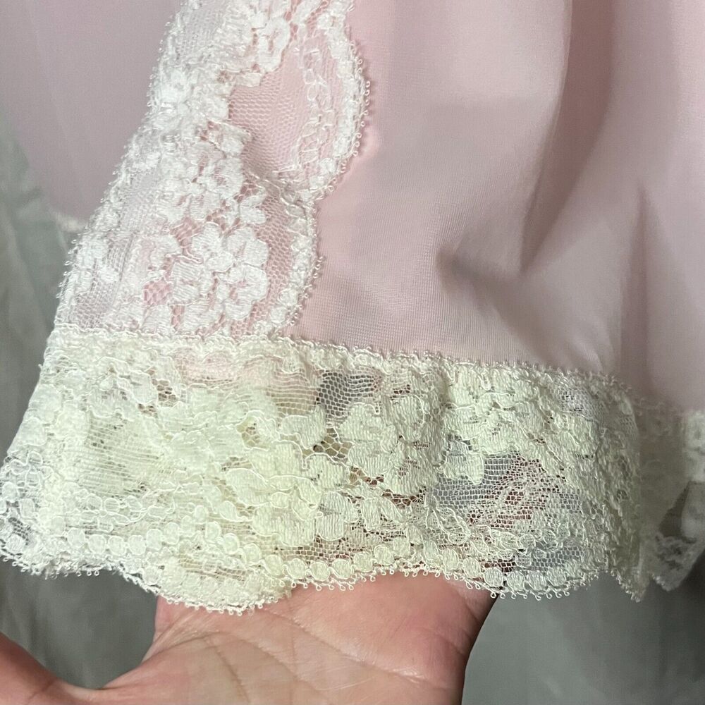Olga Vintage 60s Pink & White 100% Nylon Slim Panti-Slip Tap Pants Bloomers Sz S - Picture 9 of 11